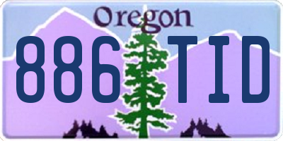 OR license plate 886TID