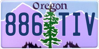OR license plate 886TIV