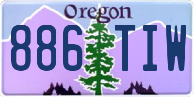 OR license plate 886TIW