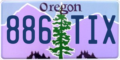 OR license plate 886TIX
