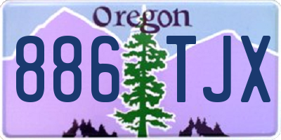 OR license plate 886TJX