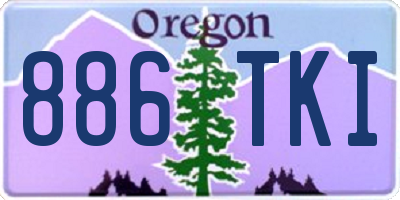 OR license plate 886TKI