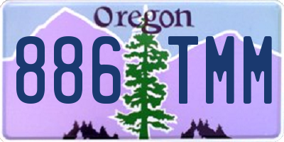 OR license plate 886TMM