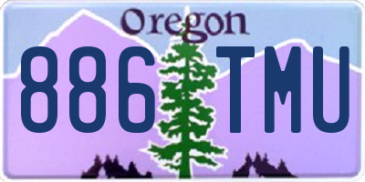 OR license plate 886TMU