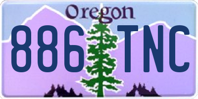 OR license plate 886TNC