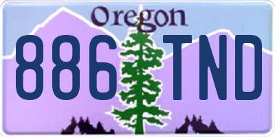 OR license plate 886TND