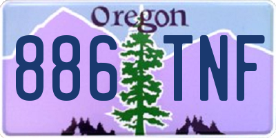 OR license plate 886TNF