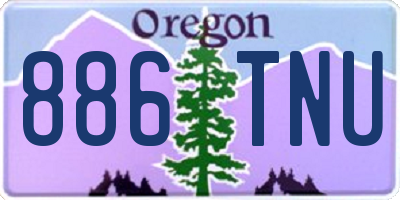 OR license plate 886TNU