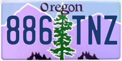 OR license plate 886TNZ