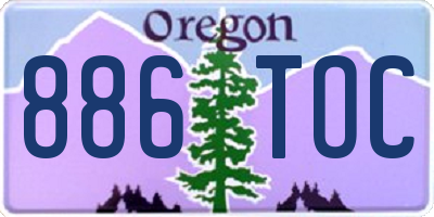 OR license plate 886TOC