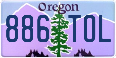OR license plate 886TOL