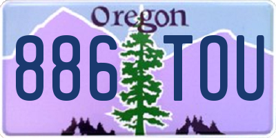 OR license plate 886TOU