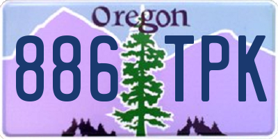 OR license plate 886TPK