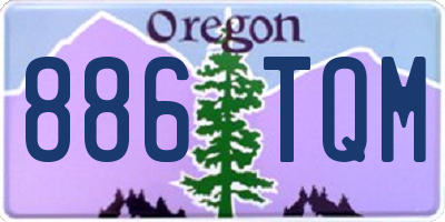 OR license plate 886TQM