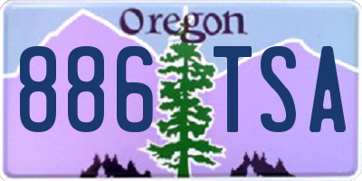 OR license plate 886TSA