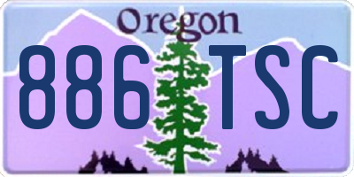 OR license plate 886TSC