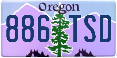 OR license plate 886TSD