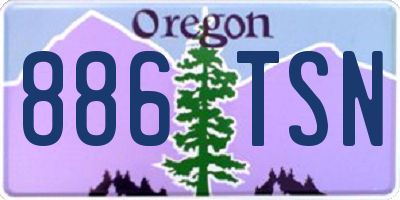 OR license plate 886TSN
