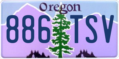 OR license plate 886TSV