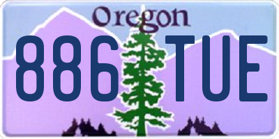 OR license plate 886TUE