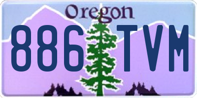 OR license plate 886TVM
