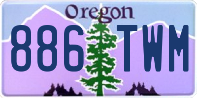 OR license plate 886TWM