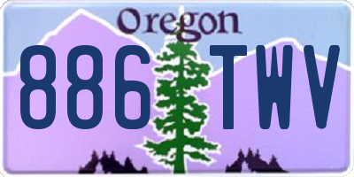 OR license plate 886TWV