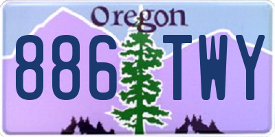 OR license plate 886TWY