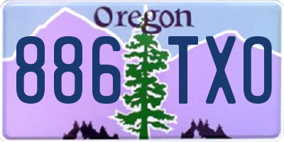 OR license plate 886TXO