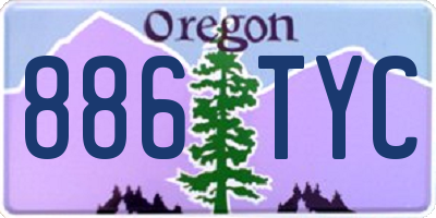 OR license plate 886TYC