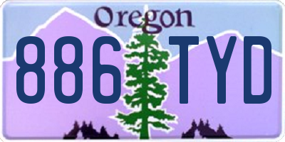 OR license plate 886TYD