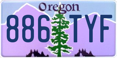 OR license plate 886TYF