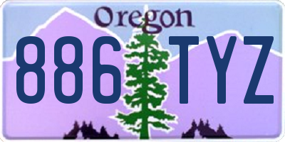 OR license plate 886TYZ