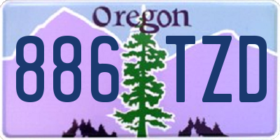 OR license plate 886TZD