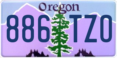 OR license plate 886TZO
