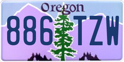OR license plate 886TZW
