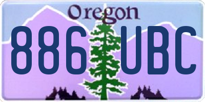 OR license plate 886UBC