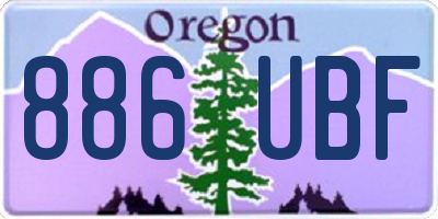 OR license plate 886UBF