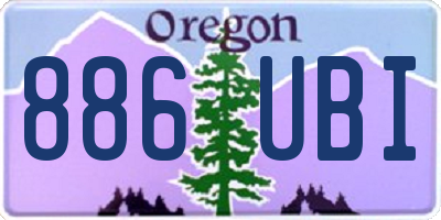 OR license plate 886UBI