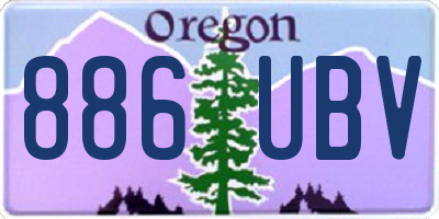 OR license plate 886UBV