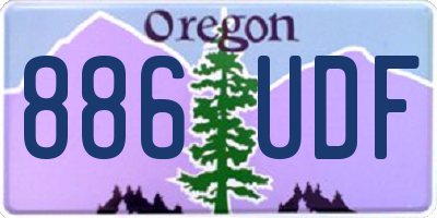 OR license plate 886UDF