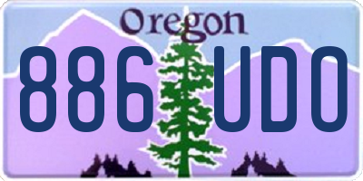 OR license plate 886UDO