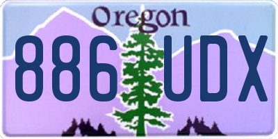 OR license plate 886UDX