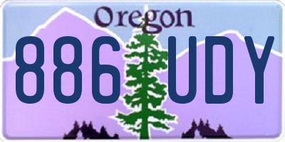 OR license plate 886UDY