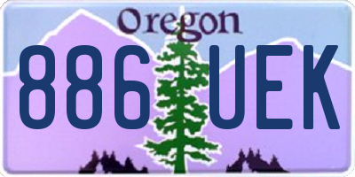 OR license plate 886UEK