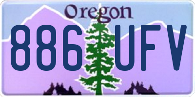 OR license plate 886UFV