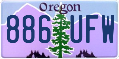 OR license plate 886UFW