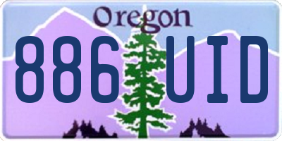 OR license plate 886UID