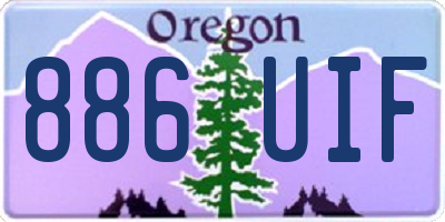 OR license plate 886UIF