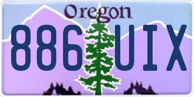OR license plate 886UIX